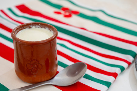 Basque sheep's milk curd dessert Mamia or Cuajada, Curd, maman, gatzatua or gaztanbera Original...