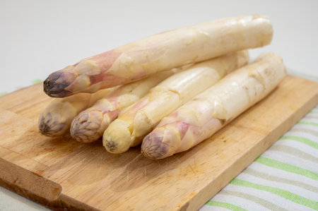 New season, sresh raw white asparagus vegetables large size, ripe and tastyの写真素材