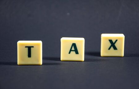 tax word demographic image using by block letter for various purpose of tax return or tax related...