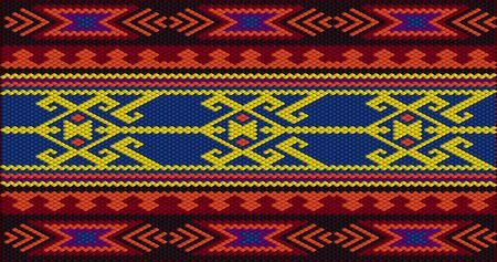 A traditional ornament of peoples and countries of the world in which saturated colors attract good luck and wealth. Women's woven carpets with ornaments embroidered on fabrics for dresses. Embroidery patterns.のイラスト素材