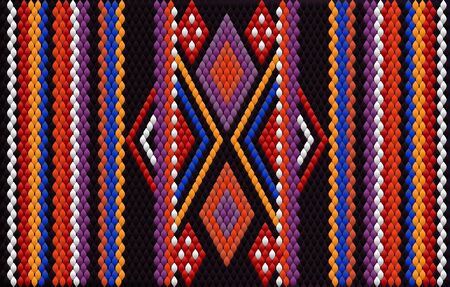 A traditional ornament of peoples and countries of Latin America in which rich colors attract attention and wealth. Women's woven carpets with ornament embroidered on fabrics for dresses. Embroideriesのイラスト素材