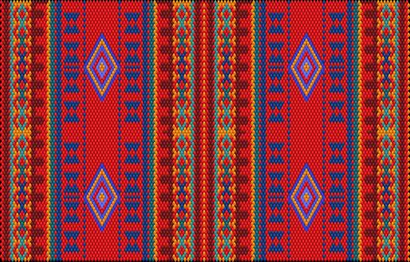 A traditional ornament of the peoples and countries of Asia, in which saturated colors attract luck and wealth. Women's woven carpets with ornament embroidered on fabrics for dresses. Embroidery patterns.のイラスト素材