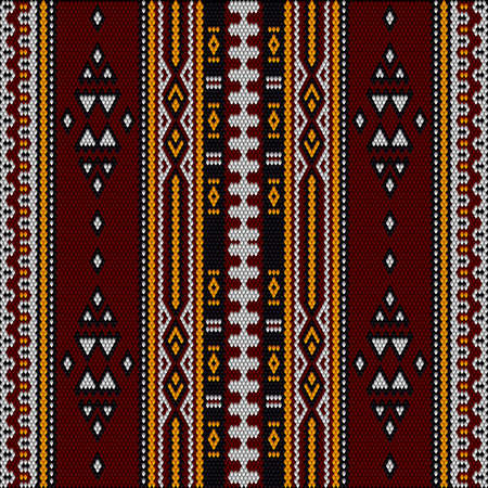 A traditional ornament of the peoples and countries of Asia, in which saturated colors attract luck and wealth. Women's woven carpets with ornament embroidered on fabrics for dresses. Embroidery patterns.のイラスト素材