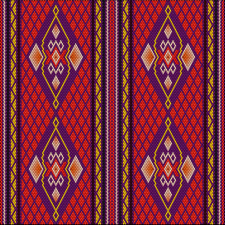A traditional ornament of the peoples and countries of Asia, in which saturated colors attract luck and wealth. Women's woven carpets with ornament embroidered on fabrics for dresses. Embroidery patterns.のイラスト素材