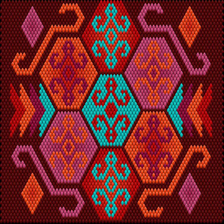A traditional ornament of the peoples and countries of Asia, in which saturated colors attract luck...