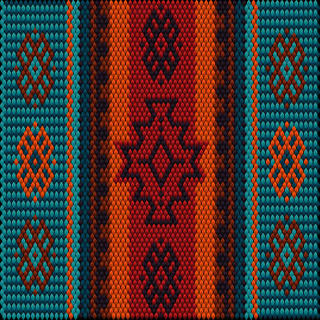 A traditional ornament of peoples and countries of Latin America in which rich colors attract attention and wealth. Women's woven carpets with ornament embroidered on fabrics for dresses. Embroideriesのイラスト素材