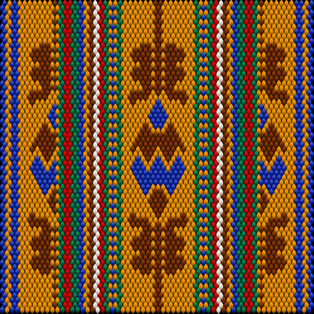 A traditional ornament of the peoples and countries of Asia, in which saturated colors attract luck and wealth. Women's woven carpets with ornament embroidered on fabrics for dresses. Embroidery patterns.のイラスト素材