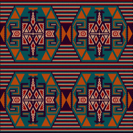 A traditional ornament of peoples and countries of Latin America in which rich colors attract attention and wealth. Women's woven carpets with ornament embroidered on fabrics for dresses. Embroideriesのイラスト素材