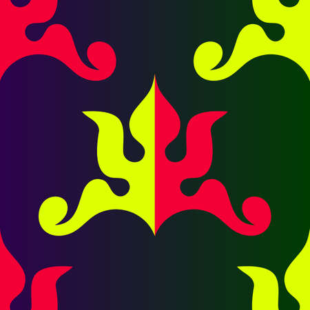Sample traditional ornament of the peoples and countries of Asia, in which saturated colors attract...