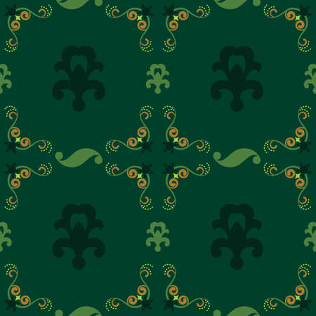 Sample pattern for fabrics, interiors, ceramics and furniture in the Arabian style. Sample traditional ornament of the peoples and countries of Asia, in which saturated colors attract luck and wealth.のイラスト素材