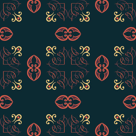 Seamless pattern multicolor in the Arabian style. Sample traditional ornament of the peoples and countries of Asia, in which saturated colors attract luck and wealth.のイラスト素材