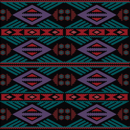 Ornament, mosaic, ethnic, folk pattern. It is made in bright, juicy, perfectly matching colors.のイラスト素材