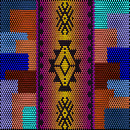 Ethnic seamless pattern. Embroidery on fabric. traditional ornament.のイラスト素材