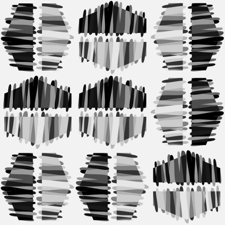 Abstract seamless pattern in black and white colors. vector illustration for your design.のイラスト素材