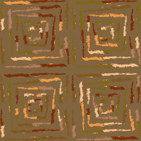 Seamless background pattern. Abstract geometric pattern in brown tones.のイラスト素材