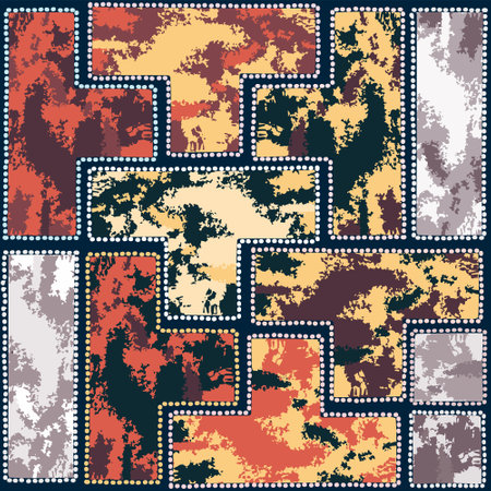 Pattern vintage, summer of geometric shapes. Figure with watercolor background.のイラスト素材