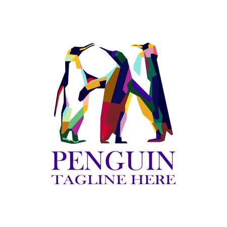 Penguin colorful logoのイラスト素材
