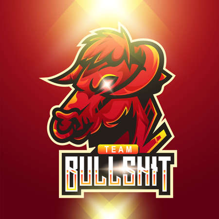 bull head mascot for esport and sport team logoのイラスト素材