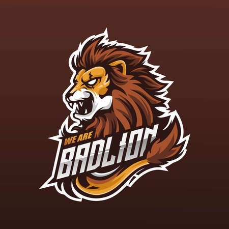 lion mascot for esport and sport team logoのイラスト素材