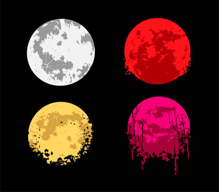 Moon Vector Illustration, Suitable for t-shirt, Apparel, Print and Merchandise Productsのイラスト素材