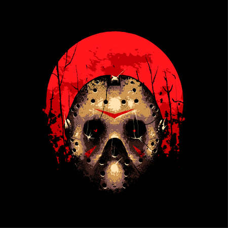Jason Voorhees with hockey mask Illustration, Suitable for t-shirt, Apparel, Print and Merchandise Productsのイラスト素材