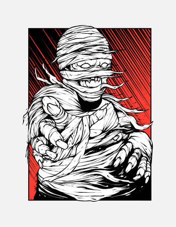 Mummy Scream Illustration For T Shirt Design