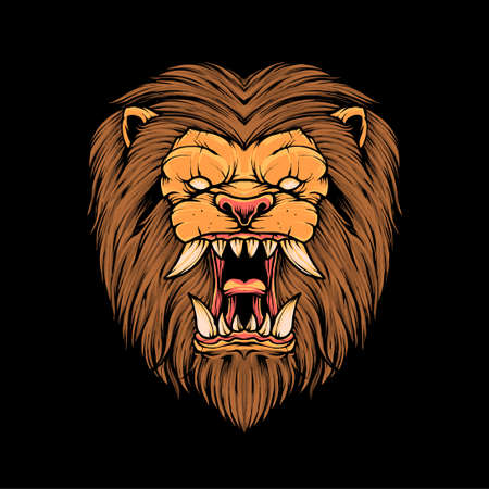 Lion head T shirt Illustration Premium Vectorのイラスト素材