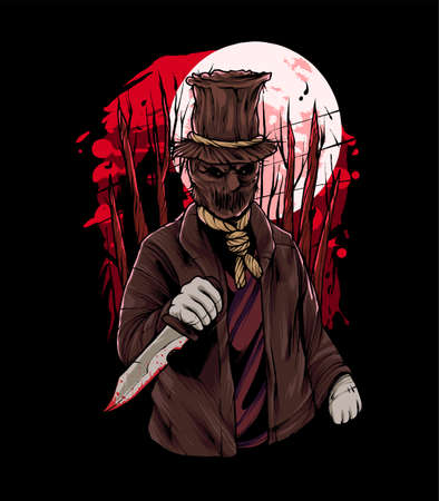 Sack Man Halloween Illustration. Perfect for T-shirt Productのイラスト素材