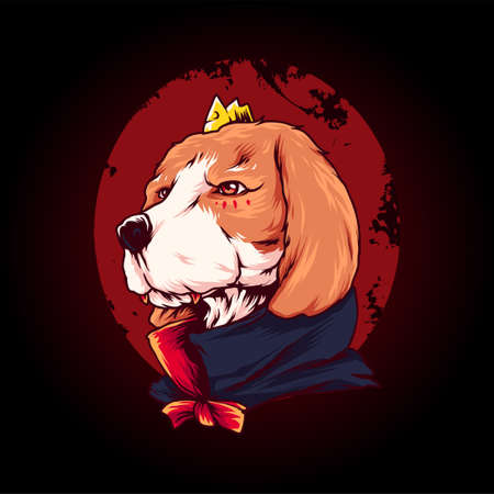 dog vampire Illustration premium vector, perfect for t shirtのイラスト素材