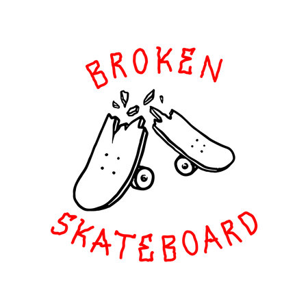 Vector hand drawn doodle skateboardのイラスト素材