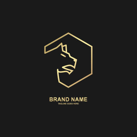 abstract tiger logo inspiration.elegant logo with line art.hexagon combination. simple and uniqueのイラスト素材