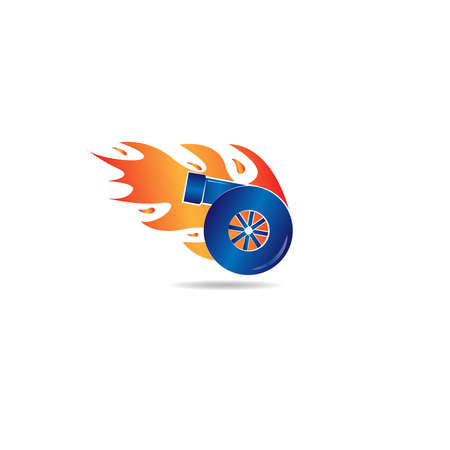 automotive turbo logo. turbo and fire combination design .modern templatesのイラスト素材