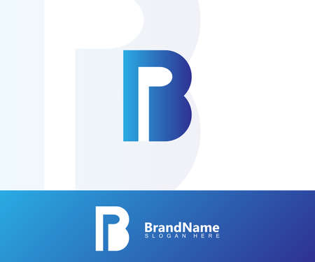 BP letter logo template, design a combination of the letters B and P into one unique and simple logo. logo for brand, initials, symbol, company. vector illustrationのイラスト素材