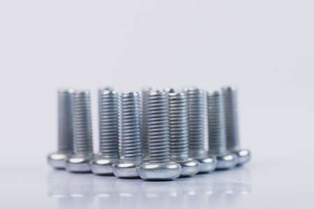Screws on a white isolated background. Bolts on white isolated background.