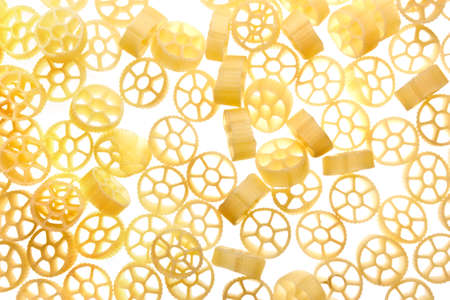 Macaroni products on a white background の写真素材