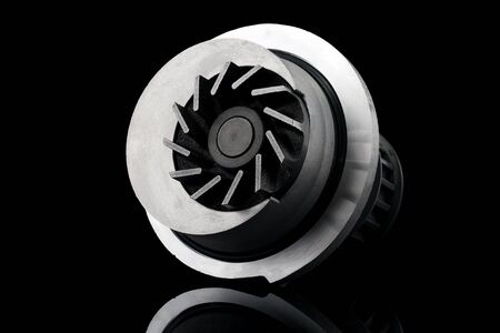 Car detail isolated on black background の写真素材