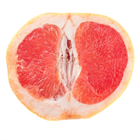 Half of fresh grapefruit on white background の写真素材