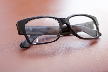 The black glasses are just lying の写真素材
