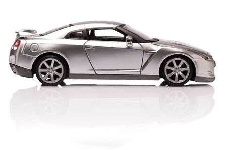 YOKOHAMA, JAPAN - APR 04- Toy Nissan GT-R on white background, Saturday 04 April 2015のeditorial素材