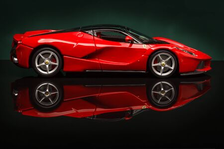 MARANELLO, PROVINCIA DI MODENA, ITALY - OCT 04- Model of ferrari laferrari on background, Sunday 04 October 2015のeditorial素材