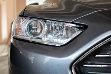 KRIVOY ROG, UKRAINE - DECEMBER 08, 2019: Photo of black Ford Fusion Titanium in covered parking.のeditorial素材