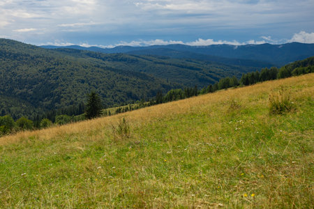 Photography of mountains in summer.の写真素材