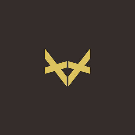 Letter Initial  Designs Template with Gold and Black Background, icon modernのイラスト素材