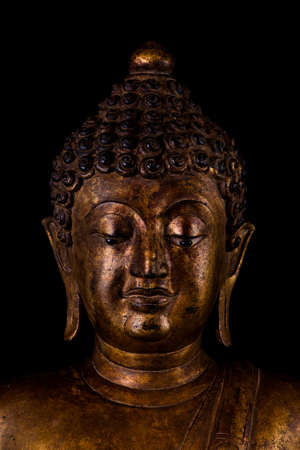 The head and side decorate with gold texture. The symbol art of spirituality, peaceful and culture of Asia.の写真素材