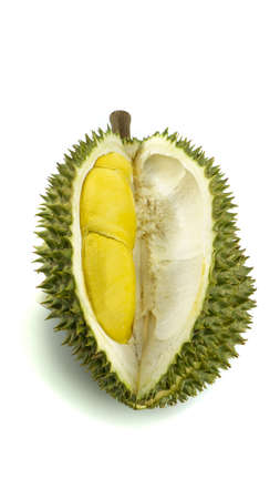 Durian peel closeup dramatic shot on black background.の写真素材