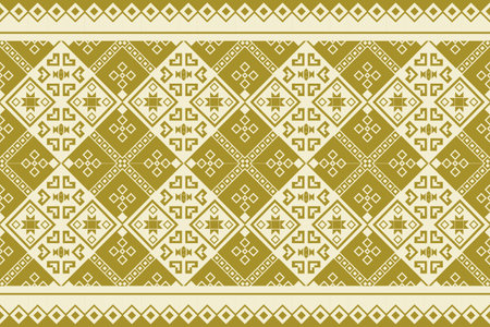 Seamless pattern of ikat, ethnic, geometric shape, ornate, aztec, motif, tribal, boho, ethnic, native repetation vector illutrator for fabric and textile or carpet. Traditional paint tiled pattern.のイラスト素材