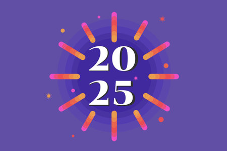 2025 new year card celebration concept. Background design event invitation, greeting card, new year's eve, celebration event, calender date holiday greeting, annual cheerful event.のイラスト素材