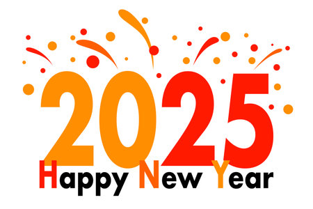 2025 new year card celebration concept. Background design event invitation, greeting card, new year's eve, celebration event, calender date holiday greeting, annual cheerful event.のイラスト素材