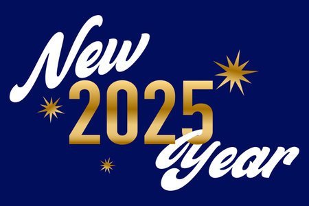 2025 new year card celebration concept. Background design event invitation, greeting card, new year's eve, celebration event, calender date holiday greeting, annual cheerful event.のイラスト素材