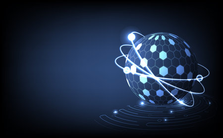 abstract future technology background,concept of global business from concepts seriesのイラスト素材